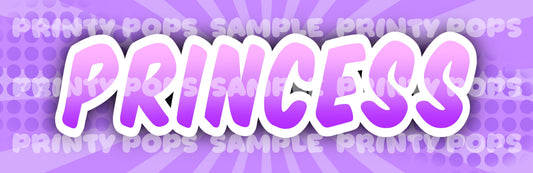 Princess - DIGITAL Word Face Painting Menu Card