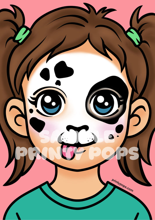 Puppy Dog - Printed Face Painting Menu Card