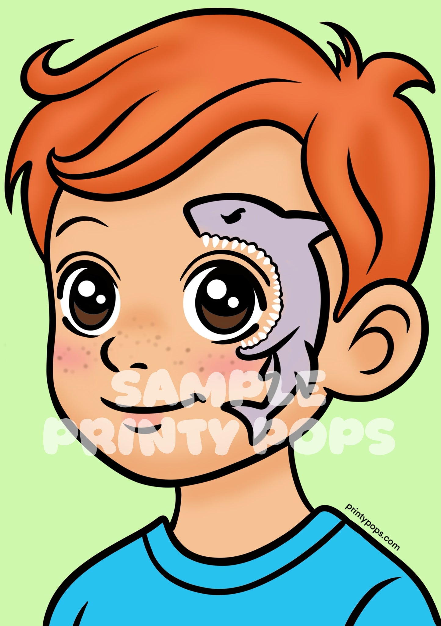 Shark Attack - DIGITAL Face Painting Menu Card