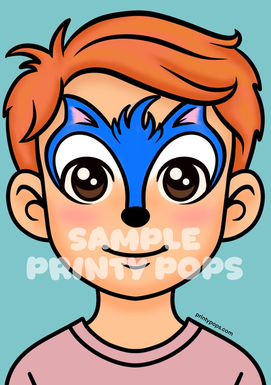 Sonic - Printed Face Painting Menu Card