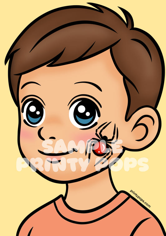 Spider - Printed Face Painting Menu Card
