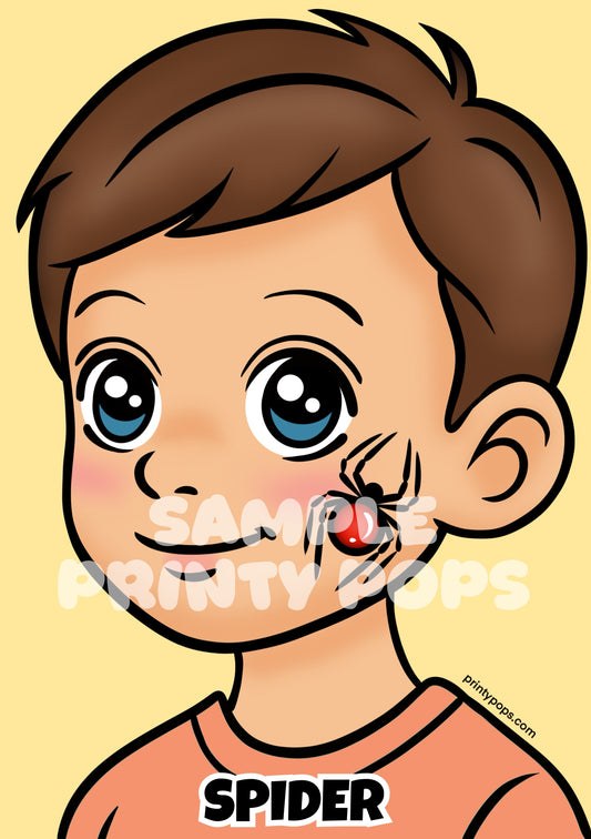 Spider - Printed Face Painting Menu Card
