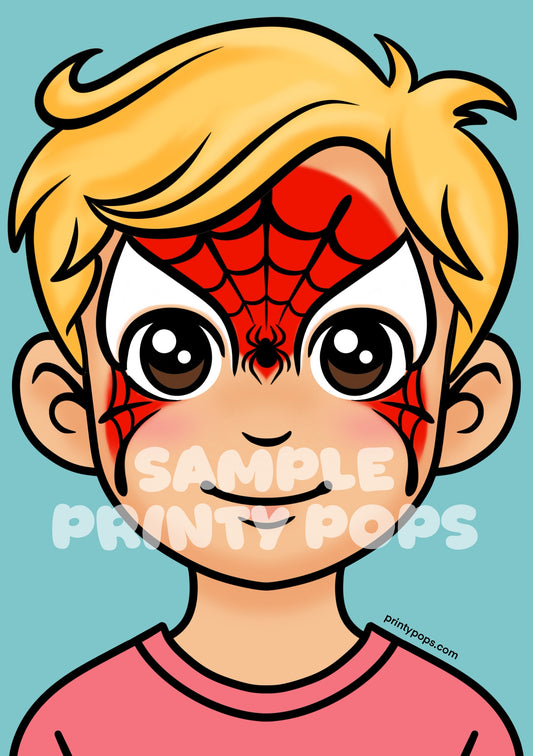 Spiderman - Printed Face Painting Menu Card