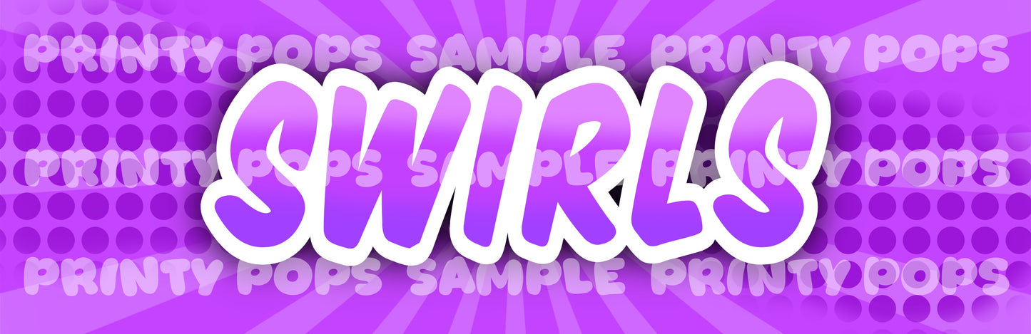 Swirls - DIGITAL Word Face Painting Menu Card