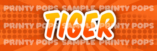 Tiger - DIGITAL Word Face Painting Menu Card