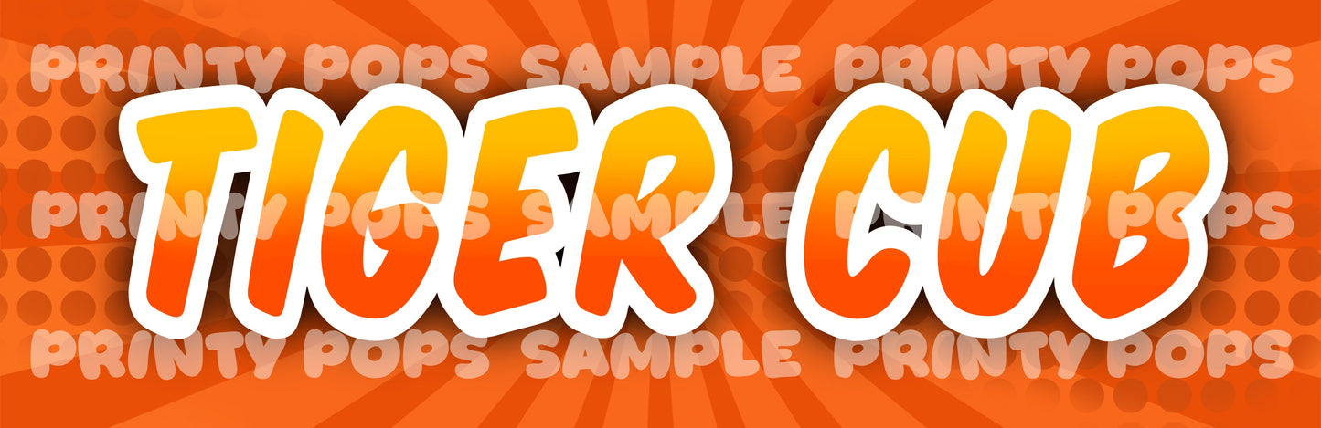 Tiger Cub - DIGITAL Word Face Painting Menu Card