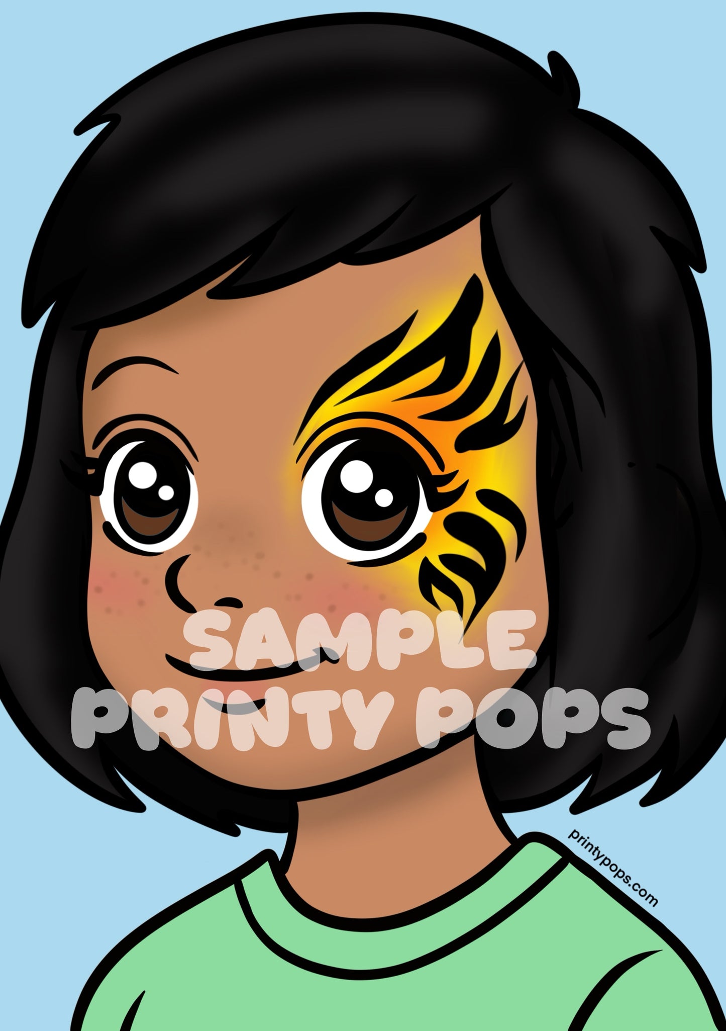 Tiger Eye - Printed Face Painting Menu Card