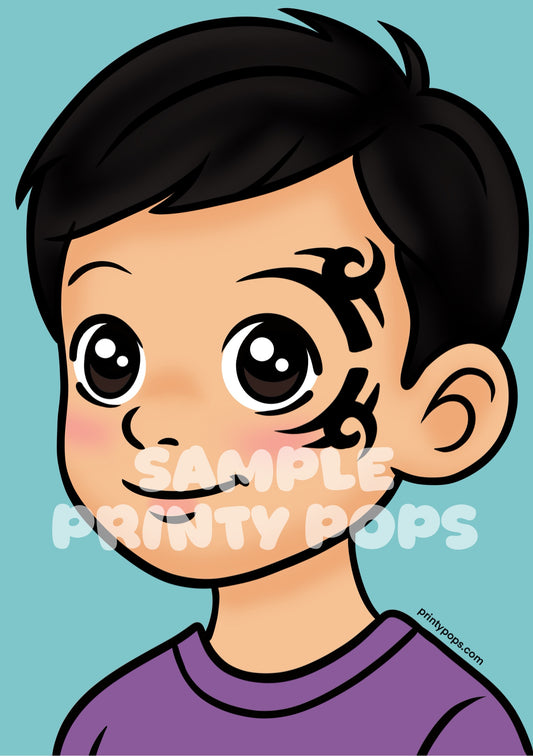 Tribal - Printed Face Painting Menu Card