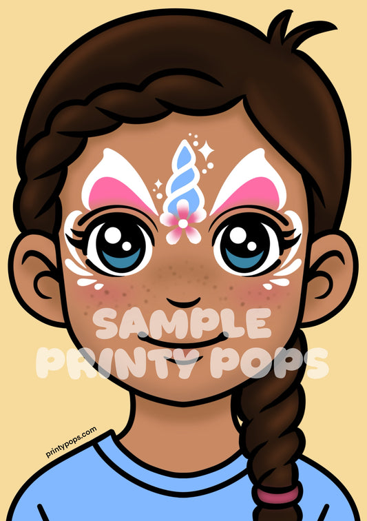 Unicorn Crown - Printed Face Painting Menu Card