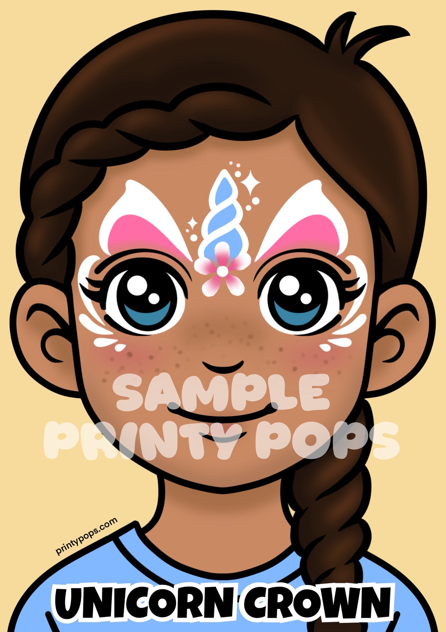 Unicorn Crown - Printed Face Painting Menu Card